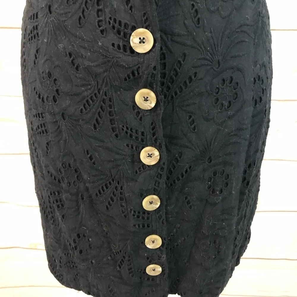 Free People Eyelet Lace Puff Sleeve Button Front Daniella Dress